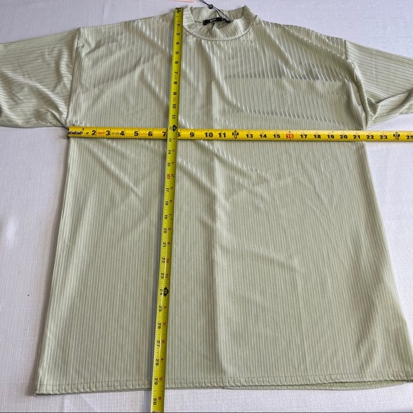 MISSGUIDED ribbed T-Shirt +cycle shorts set sage 4 - Picture 8 of 13